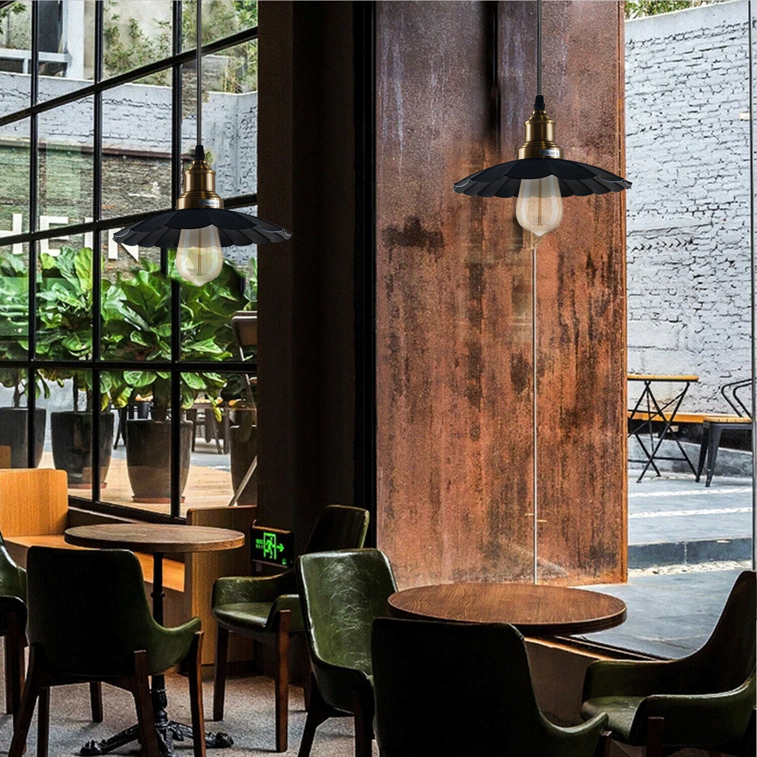 Black Wavy Metal Ceiling Pendant Light~1489 - LEDSone UK Ltd