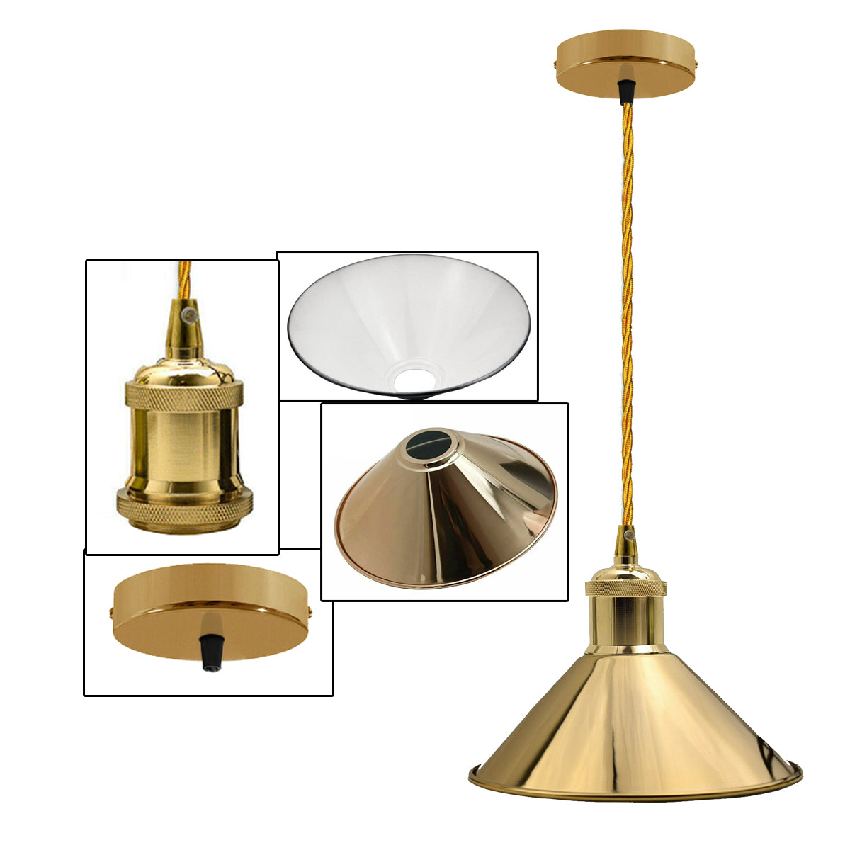 Pendant Lights In French Gold Golden Hanging Lights~1520 - LEDSone UK Ltd