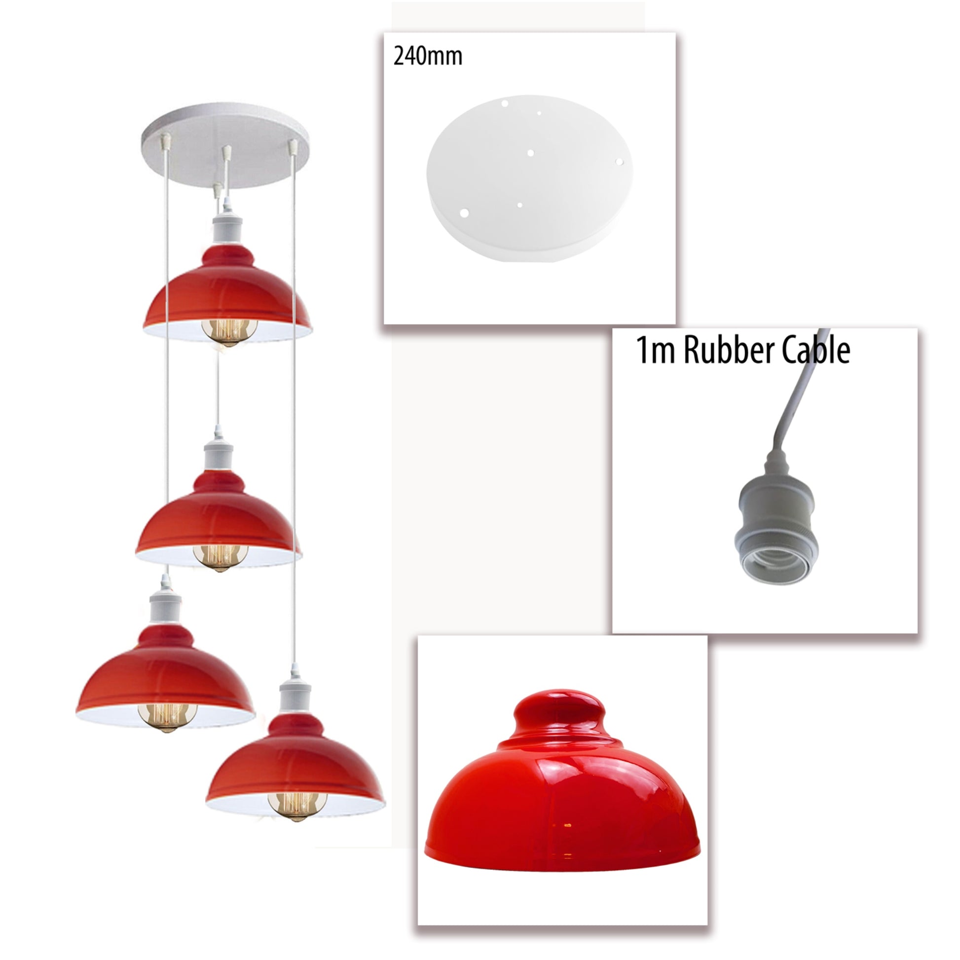 Industrial Red Pendant Light Bar Décor 