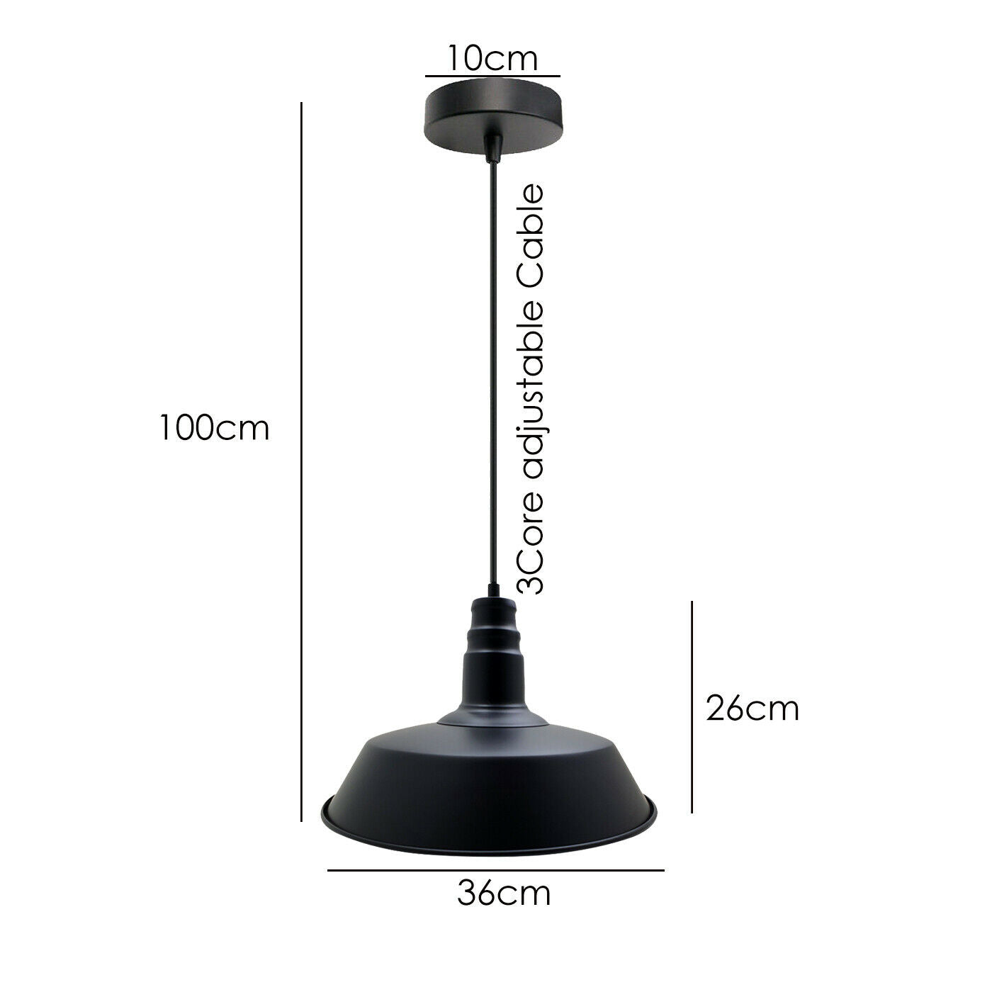 Vintage Style Metal Ceiling Light Pendant Lamp Shades Black~2460 - LEDSone UK Ltd