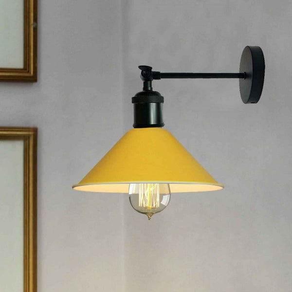 Industriële gele wandlamp, retrolamp, vintage wandlamp, lampen~2312