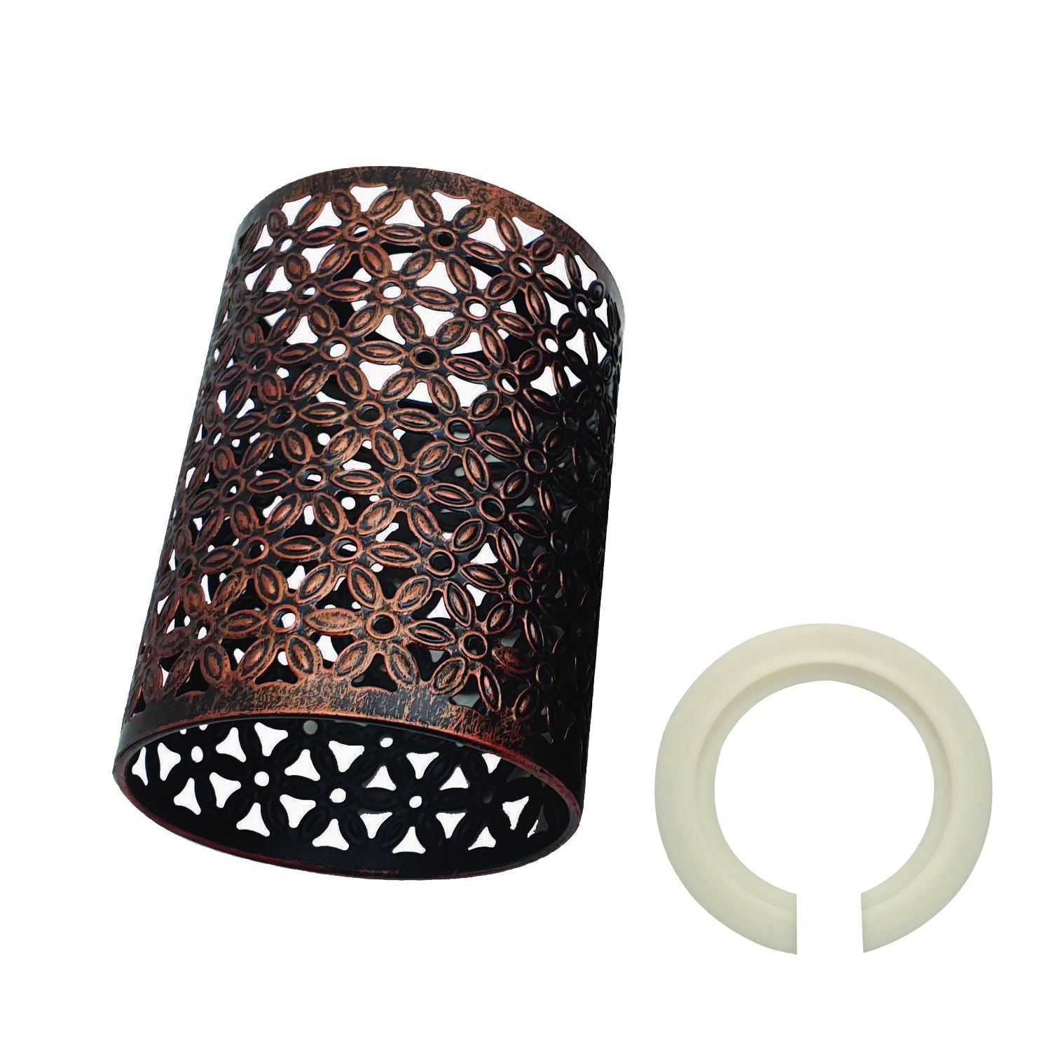 Metal Rustic Red Flower Pattern Vintage Lamp Wire cage~2003 - LEDSone UK Ltd