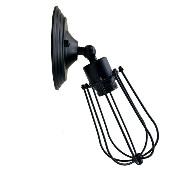 Vintage industriële kooi wandlamp plafondlamp veranda lamp ~3549 – Zwart / Nee