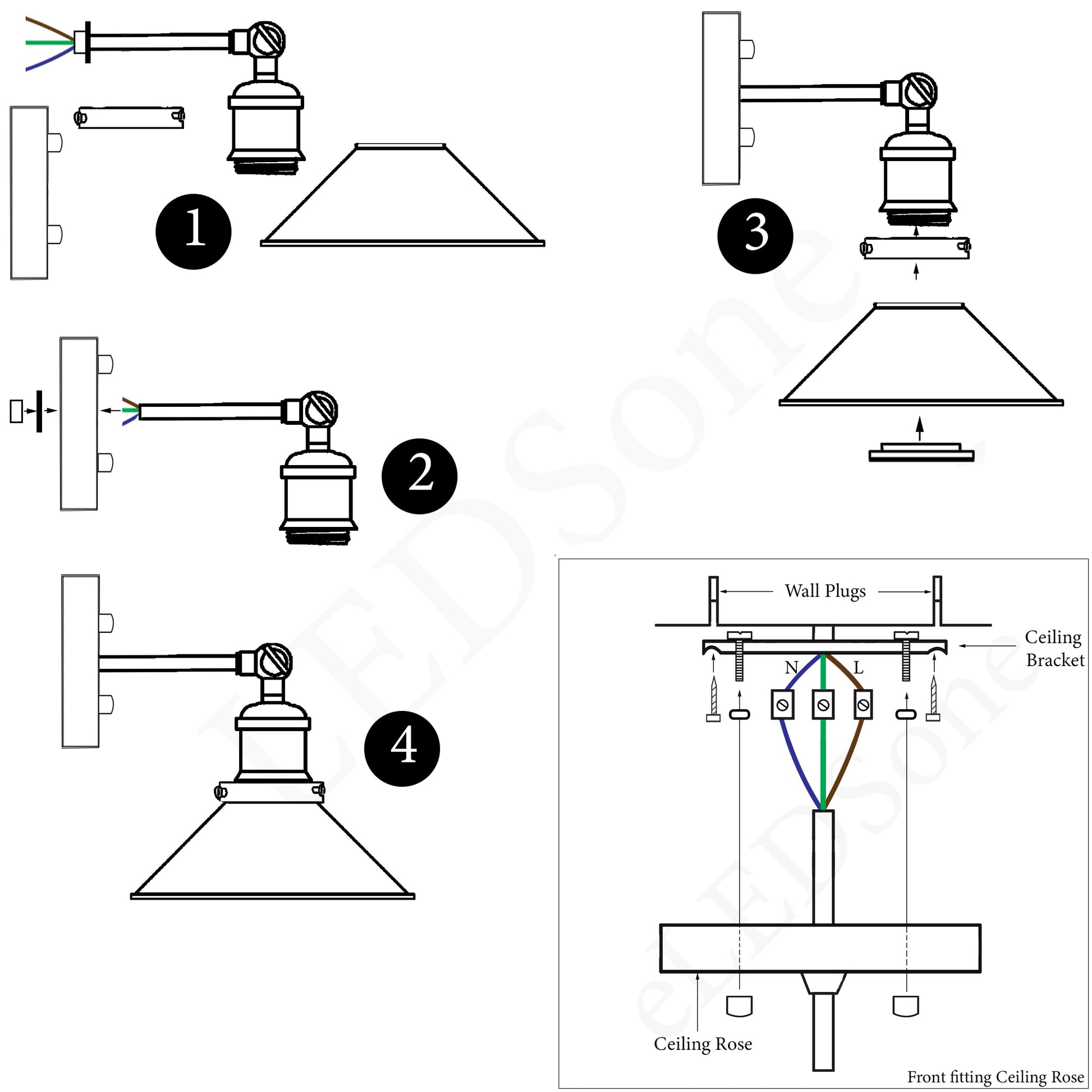 Industrial Blue Colour Wall Lamp Retro Light Vintage Wall Sconce Lights~2314 - LEDSone UK Ltd