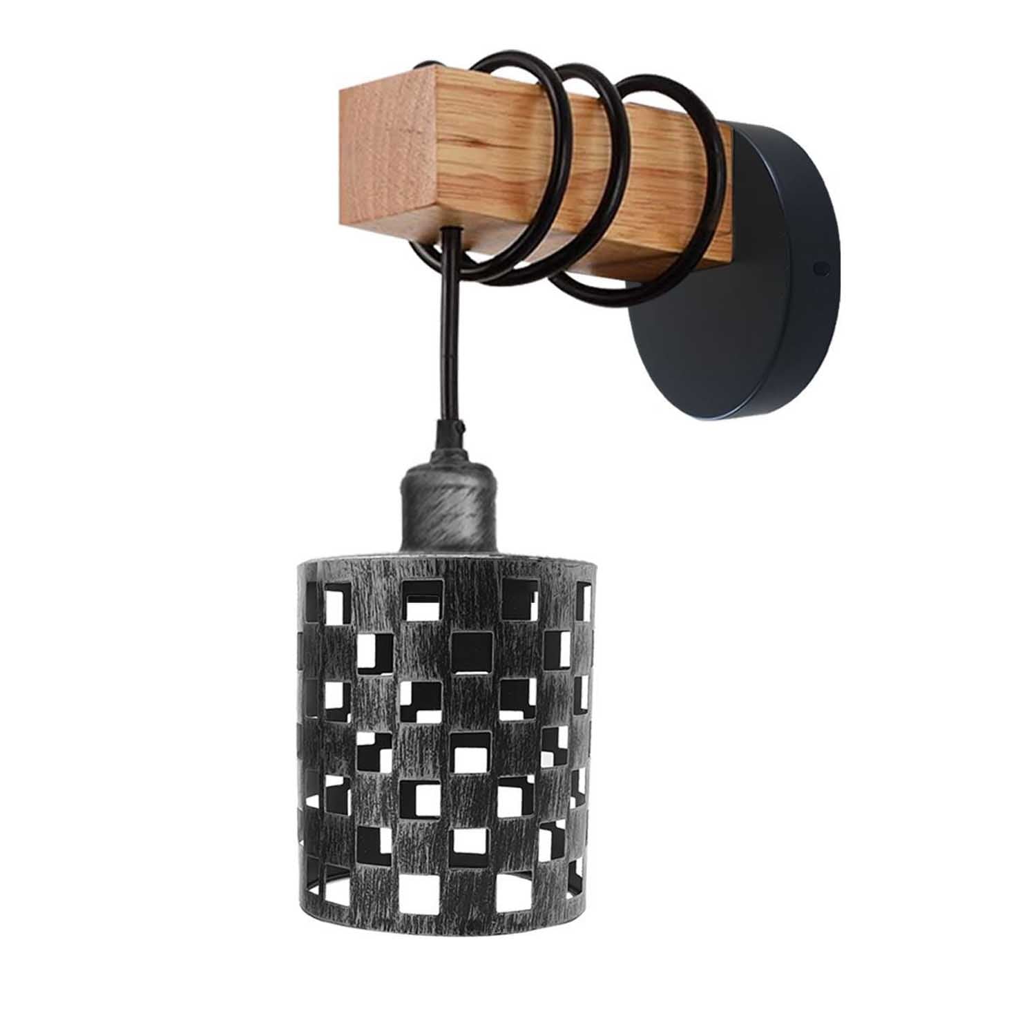 Vintage Industrial Retro Metal Wood Wall Lights Sconce Lamp Fixture~1314 - LEDSone UK Ltd