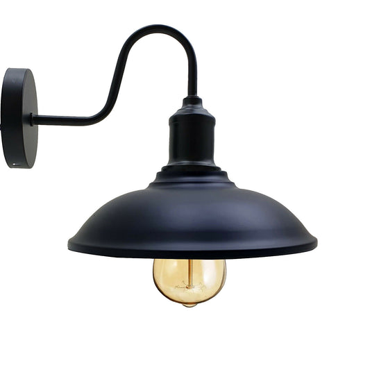Black Industrial Wall Light Retro Wall Lamp Metal Shade~1875 - LEDSone UK Ltd