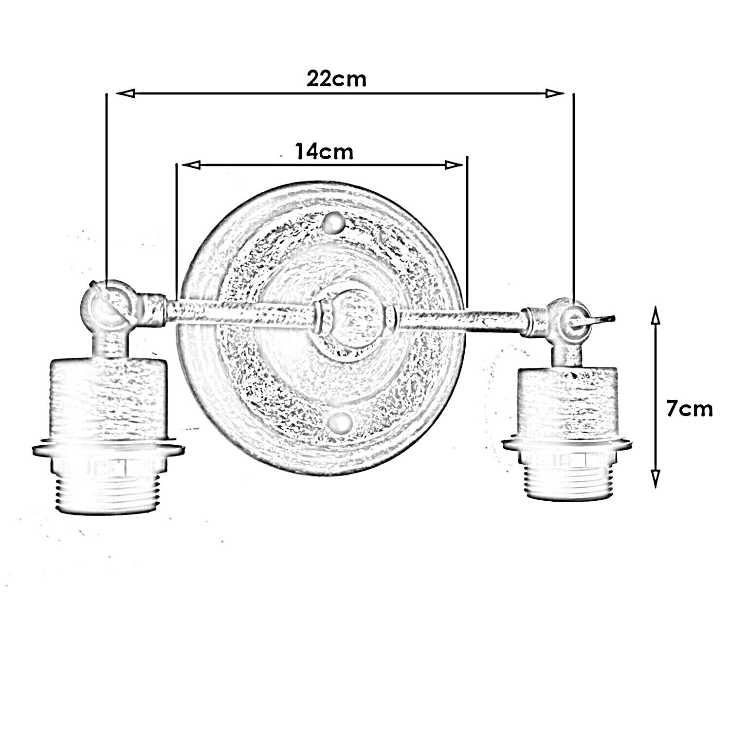 Wall Sconce Lighting Industrial Metal Wire Cage Wall Light 2 Outlet~1920 - LEDSone UK Ltd