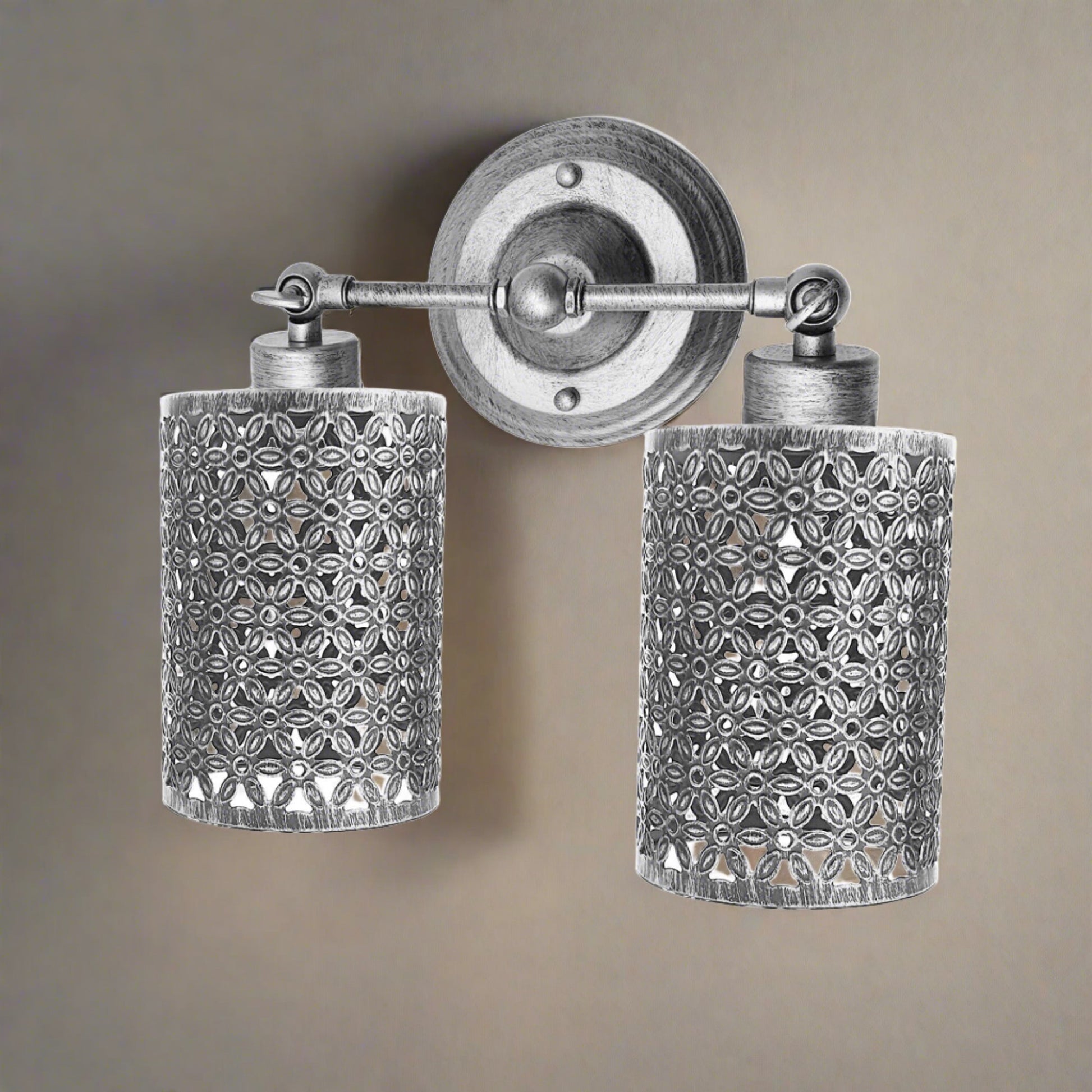 Wall Sconce Lighting Industrial Metal Wire Cage Wall Light 2 Outlet~1920 - LEDSone UK Ltd