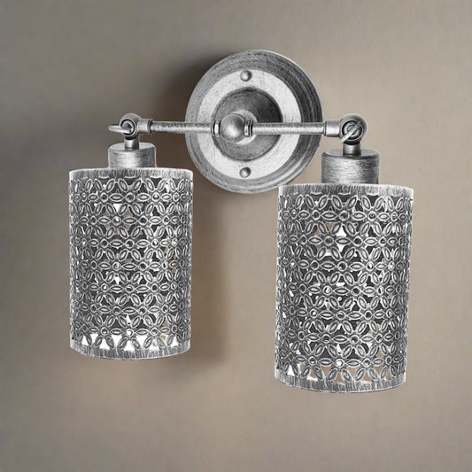 Wall Sconce Lighting Industrial Metal Wire Cage Wall Light 2 Outlet~1920 - LEDSone UK Ltd