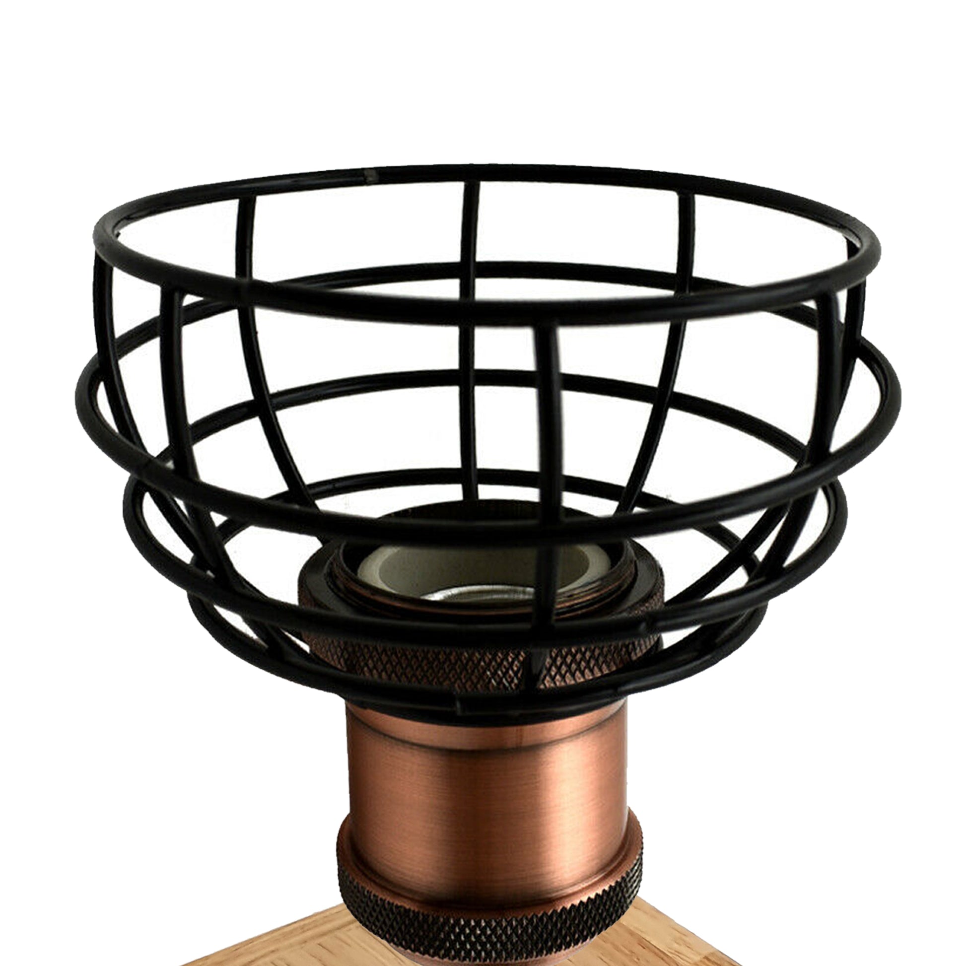 Wooden Base Table Lamp Vintage Filament Light Bulb Bedside Plug in Retro Light~2459 - LEDSone UK Ltd