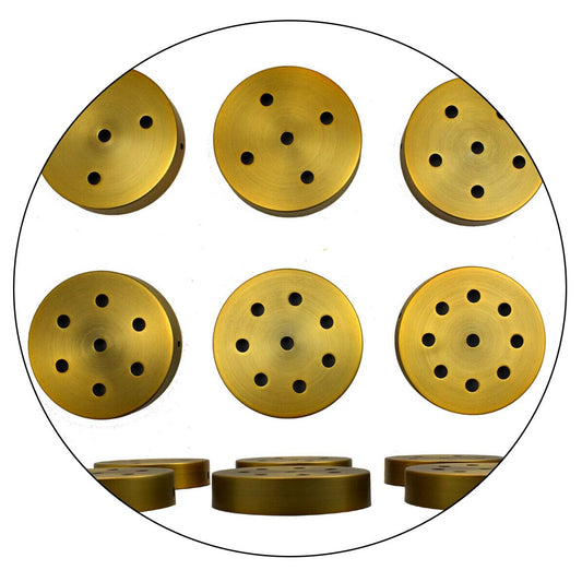 Multi Outlet Yellow Brass Metal Ceiling Rose 120x25mm~1460 - LEDSone UK Ltd