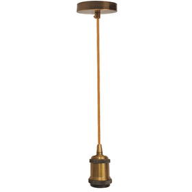 Vintage 1M gele messing plafondlamp met E27-fitting, hanglampfitting ~1698 