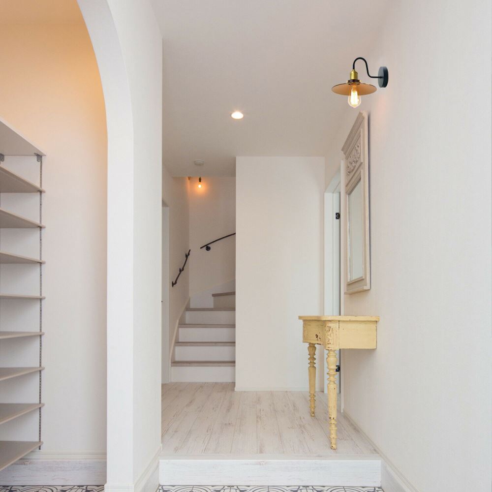 Yellow Brass Wall Light Lampshade Modern Industrial Wall Lamp~1577 - LEDSone UK Ltd