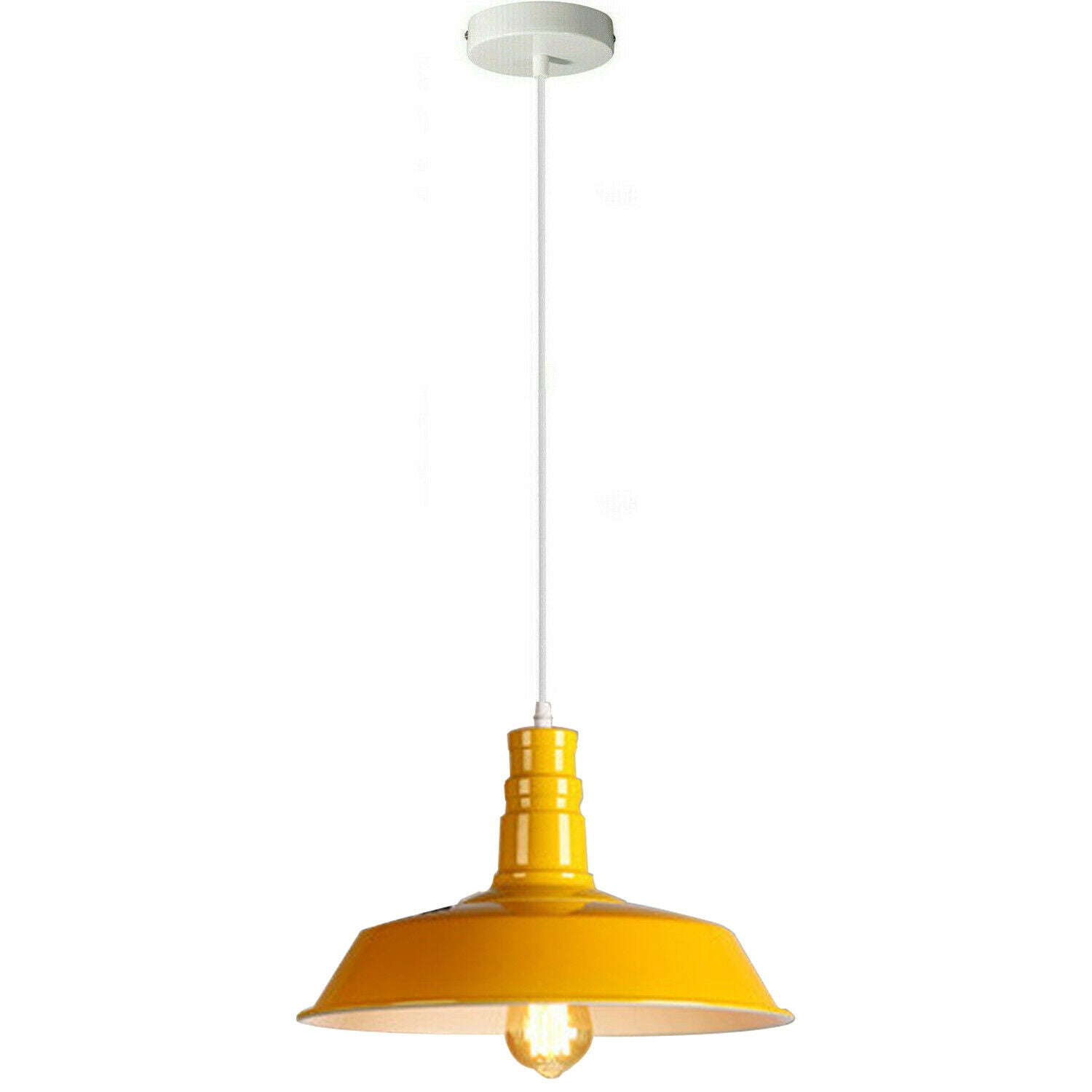 Yellow Pendant Light Lampshade Ceiling Light Shade With Bulb~1796 - LEDSone UK Ltd