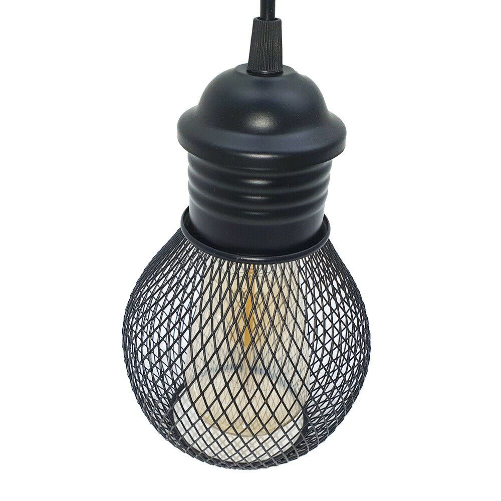 3Head Modern Vintage Industrial Retro Loft Cage Ceiling Lamp Shade Pendant Light