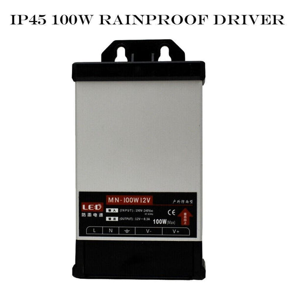 IP45 regenbestendige 12V LED-drivertransformatorvoeding ~1407 – 100W
