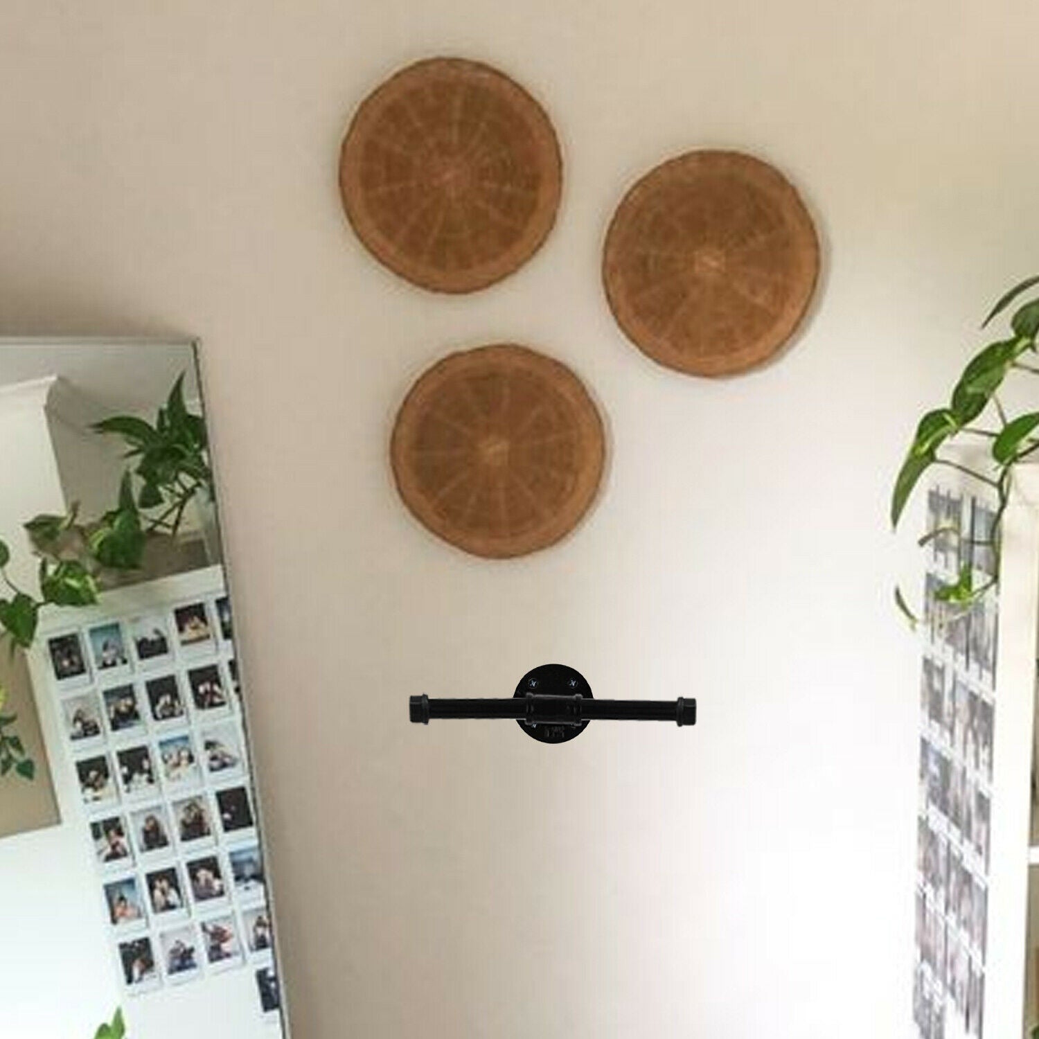 LEDSone Industrial Iron Black Towel Rail Hanging Holder 20mm Pipe Fitting Hanger~3560 - LEDSone UK Ltd