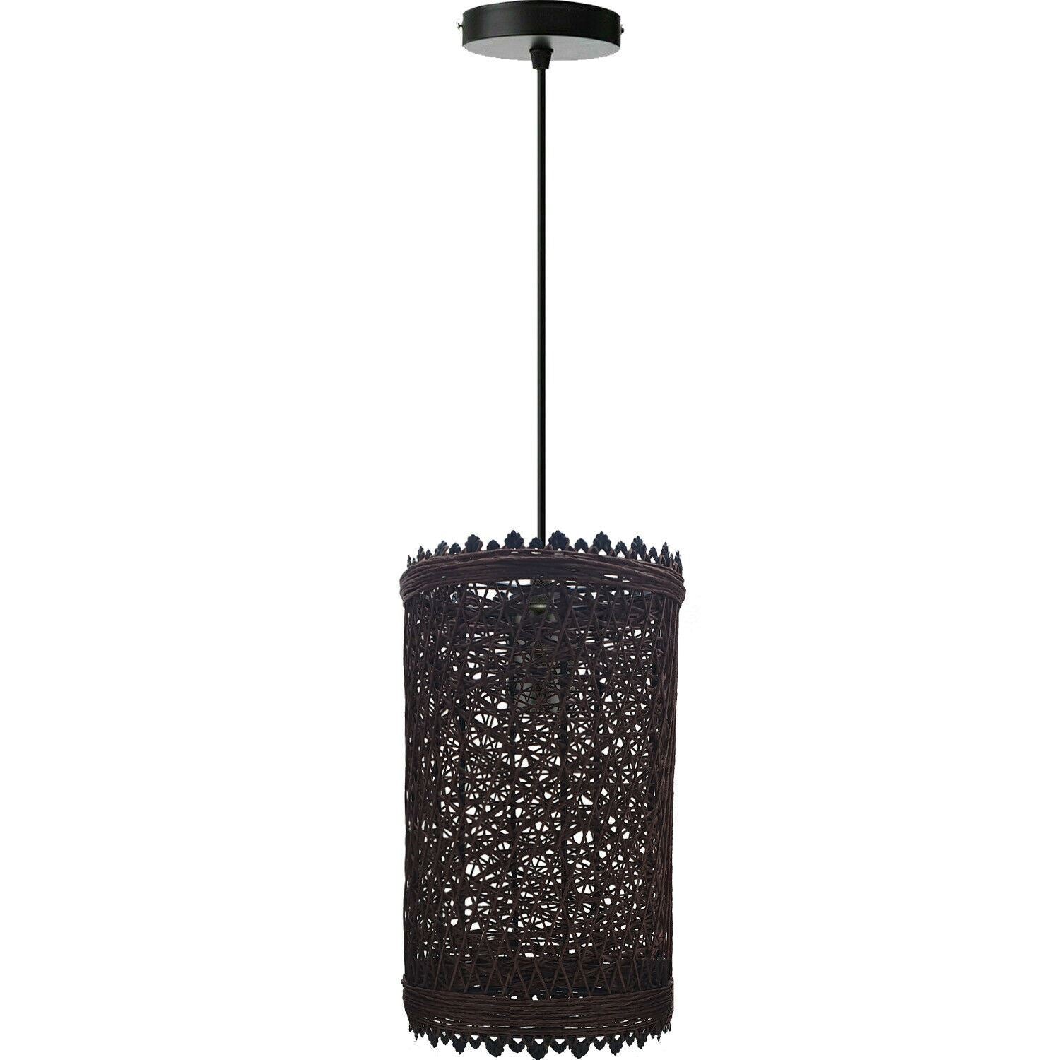 Modern Pendant Light Rattan Wicker Basket Ceiling Pendant Light Kit~1332 - LEDSone UK Ltd