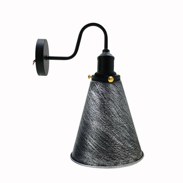 Retro industriële wandlamp, vintage wandlamp, designlamp voor binnen, lampfitting~3387 – Geborsteld zilver / Ja
