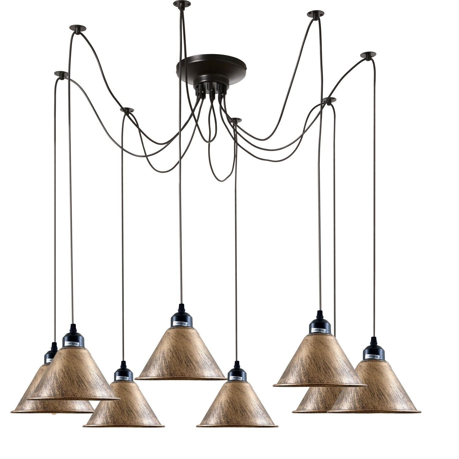 Industrial Retro Modern 8Way Vintage Loft Spider Ceiling Pendant Light~1131 - LEDSone UK Ltd