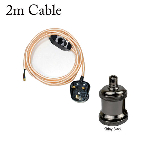 Dimmerschakelaar 2m stoffen flexkabel plug-in hanglamp met korte houder~1611