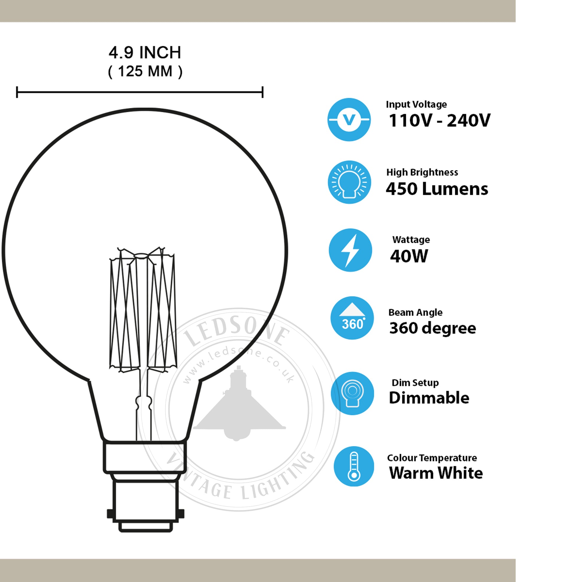 led globe bulbs bayonet