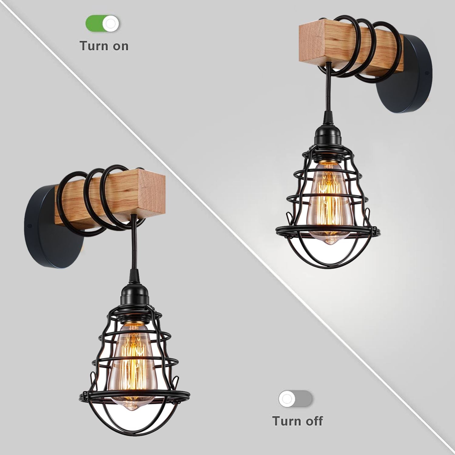 Vintage indoor Wall Light Black Metal Modern Wall Lamp UK~1342 - LEDSone UK Ltd