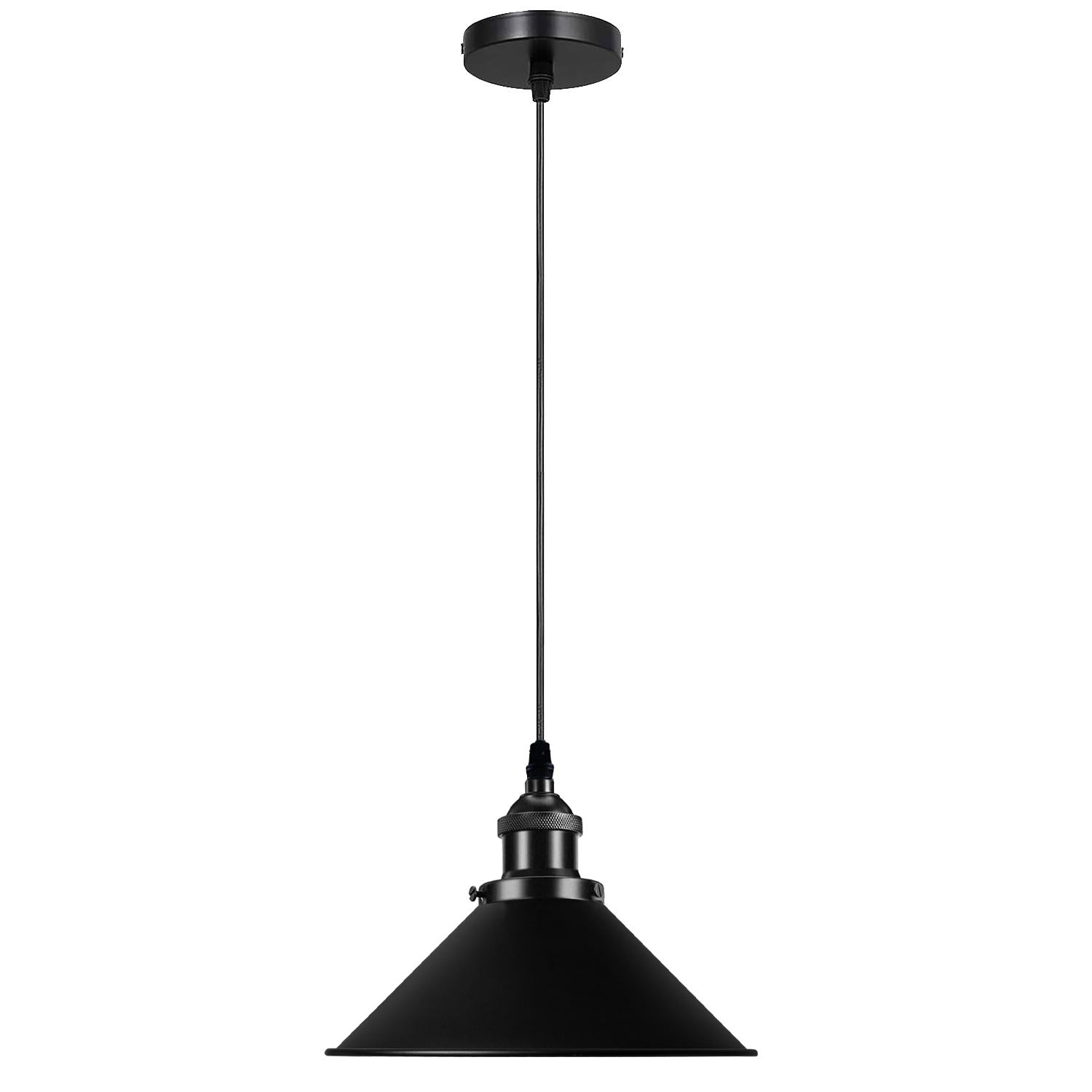 Vintage Ceiling Adjustable Hanging Black Metal Cone Shade Pendant Light Fixture~3393 - LEDSone UK Ltd