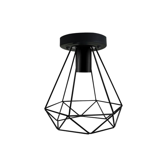 Vintage Industrial Black Metal Indoor Flush Mount Ceiling Light~1002 - LEDSone UK Ltd