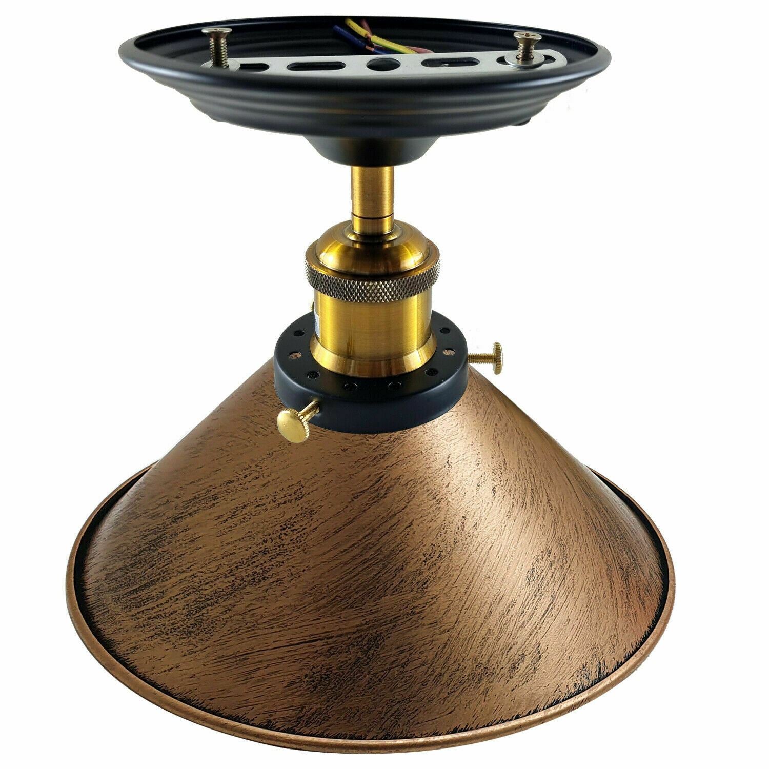 Vintage Industrial Retro Metal Indoor Ceiling Light Flush Mount Retro Cone Shade Lamp UK~1229 - LEDSone UK Ltd