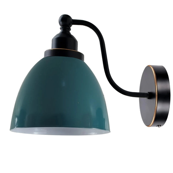 Vintage wandlamp met zwanenhals en lampenkappen ~3918 – Ja / Cyaanblauw