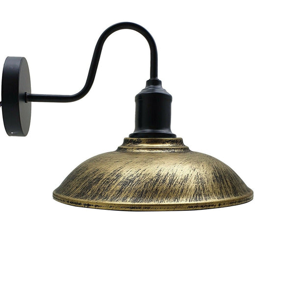 Industriële keukenwandlamp van geborsteld messing~1871 – Geborsteld messing