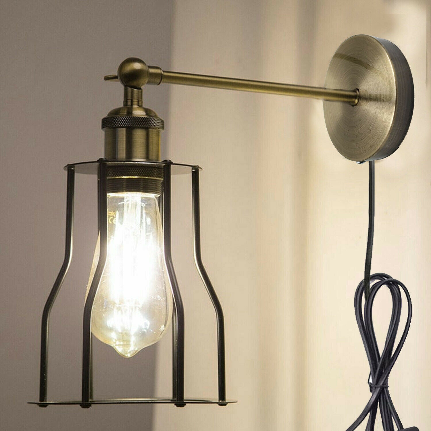 brushed brass wall light