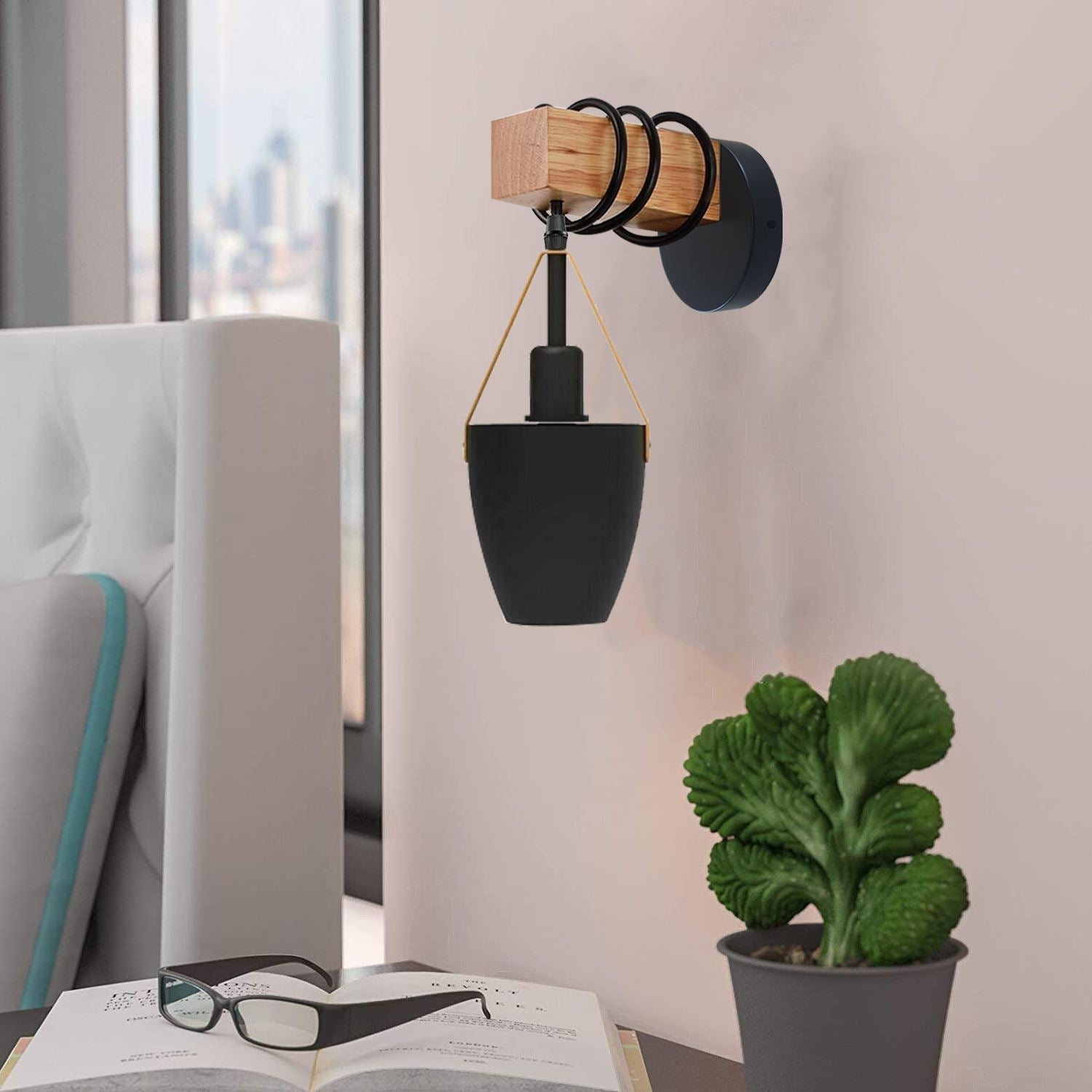 Vintage Wall Lamp Industrial Retro Metal Wood Wall Lights Sconce Lamp Fixture UK~3599 - LEDSone UK Ltd