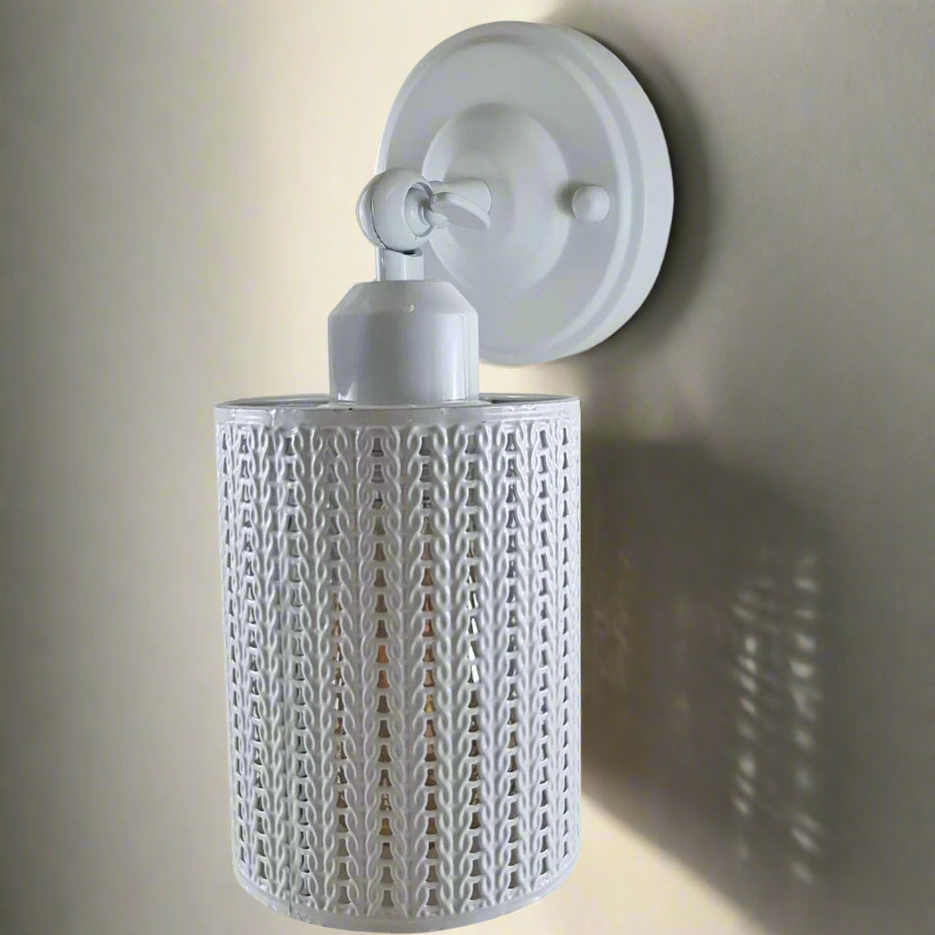 Wall Mounted White Light Fitting Metal lamp Shade Indoor Wall Light for Bedroom, Dining Room, Kitchen
