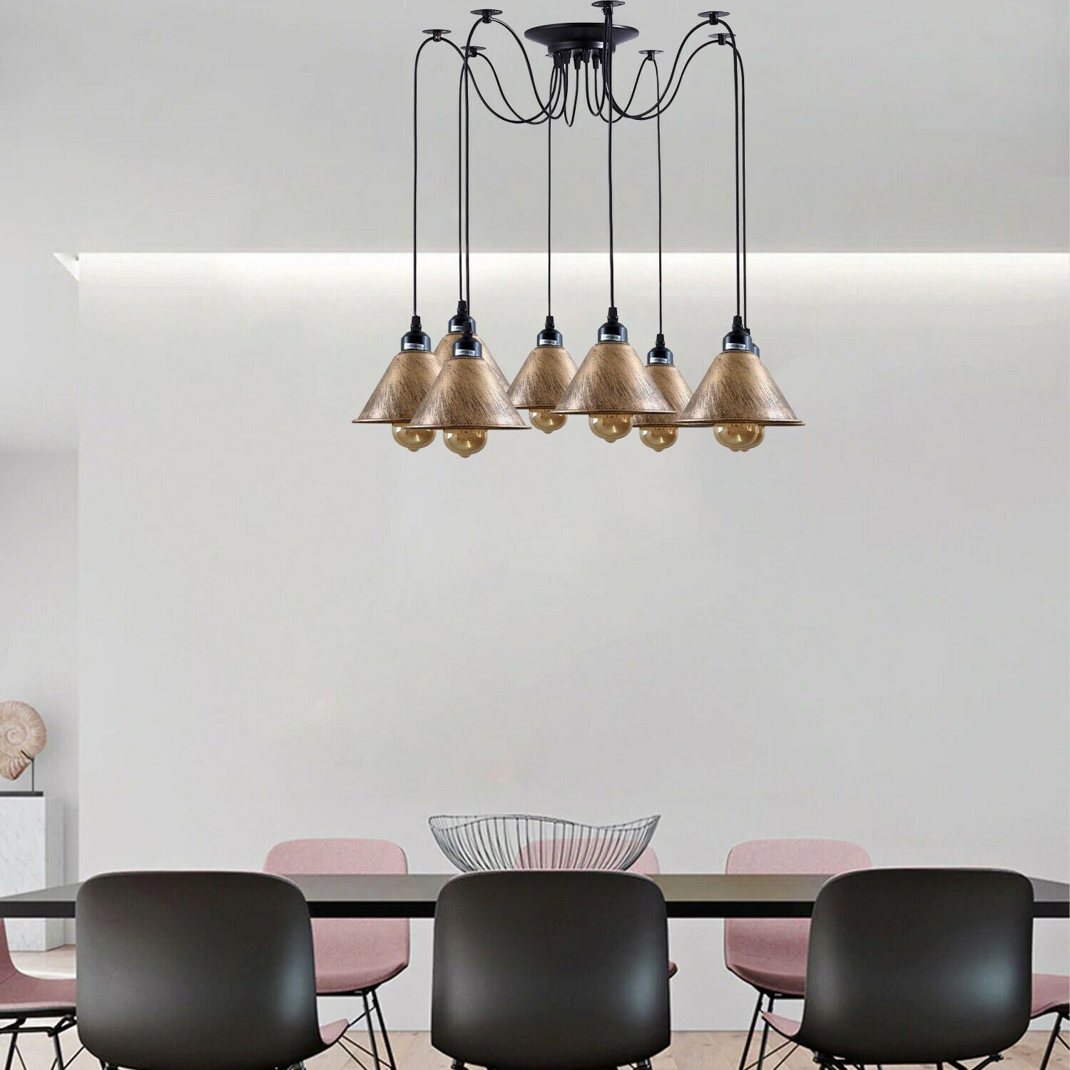 Industrial Retro Modern 8Way Vintage Loft Spider Ceiling Pendant Light~1131 - LEDSone UK Ltd
