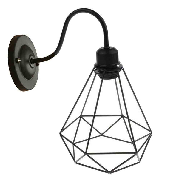 Vintage Cage Wandlampen Zwarte Wandlampenkap ~2900 – Ruitvorm