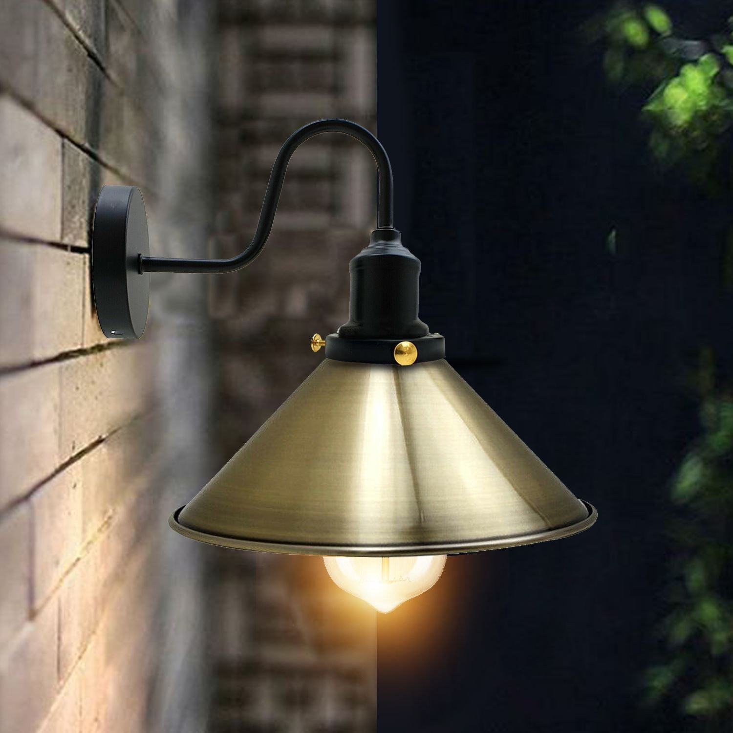 Vintage Industrial Metal Cone Shade Lighting Indoor Wall Sconce Light Fittings~3389 - LEDSone UK Ltd
