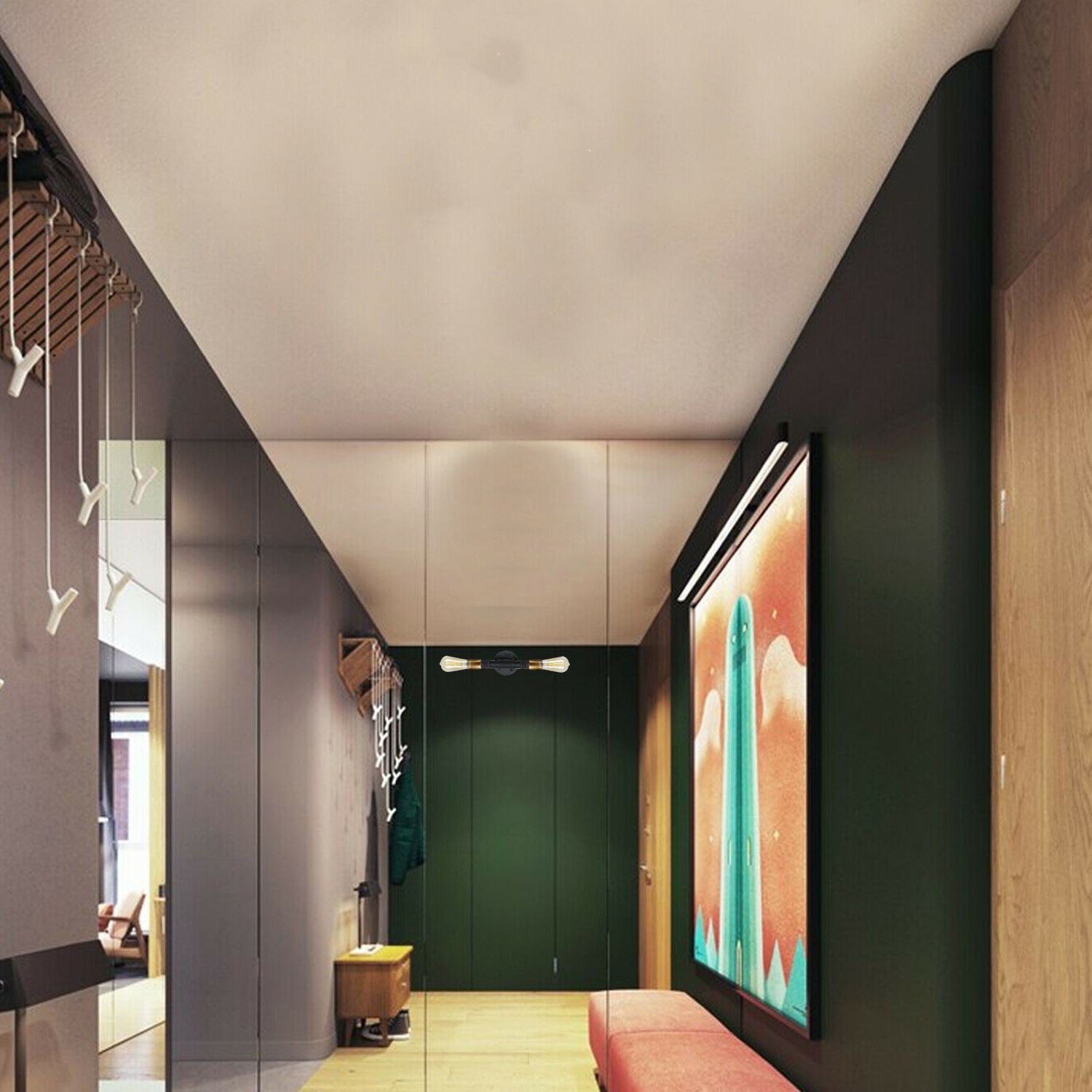 Industrial Wall Lamp Light Fixture Retro Steampunk Water Pipe 2-Light~1278 - LEDSone UK Ltd