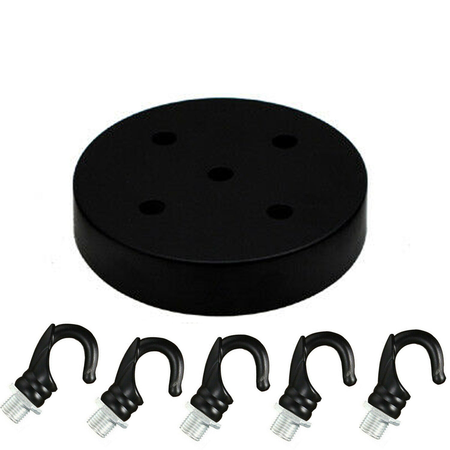 Black Ceiling Rose Hook Plate Light Fitting Chandelier~2385 - LEDSone UK Ltd