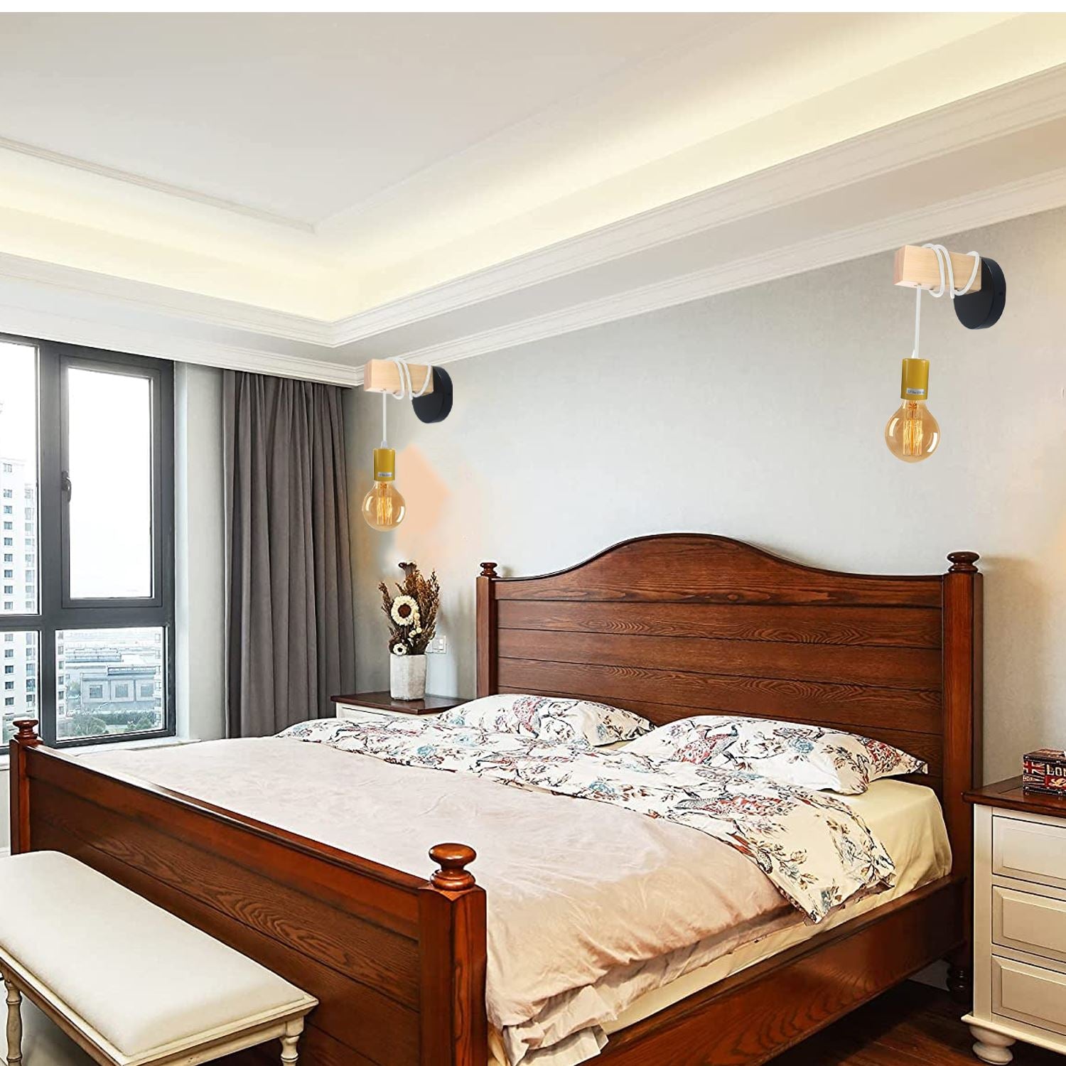 Small Wall Light Fixtures Industrial Farmhouse Hanging Wall Sconce Fixture~1241 - LEDSone UK Ltd