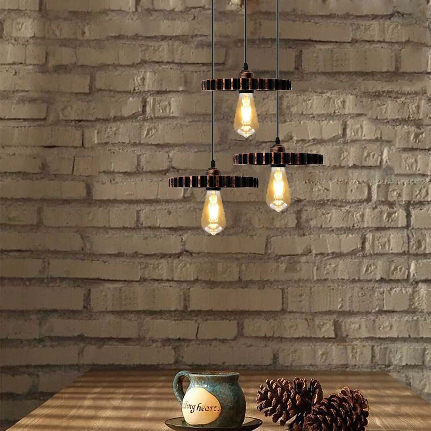 Retro Industrial Vintage Wood Pendant Light Shade Chandelier Ceiling Lamp Shade~1135 - LEDSone UK Ltd