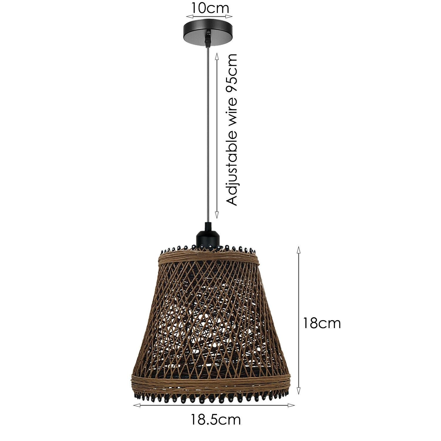 Rattan Wicker Ceiling Pendant Light Shade Hanging Light Antique décor Lampshade~1334 - LEDSone UK Ltd