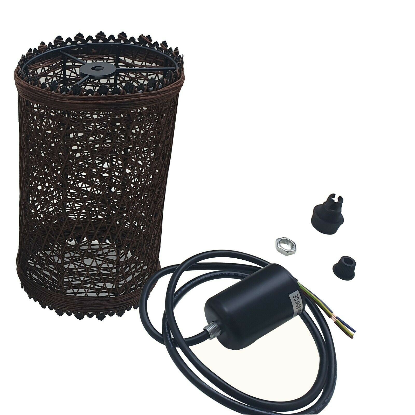 Modern Pendant Light Rattan Wicker Basket Ceiling Pendant Light Kit~1332 - LEDSone UK Ltd