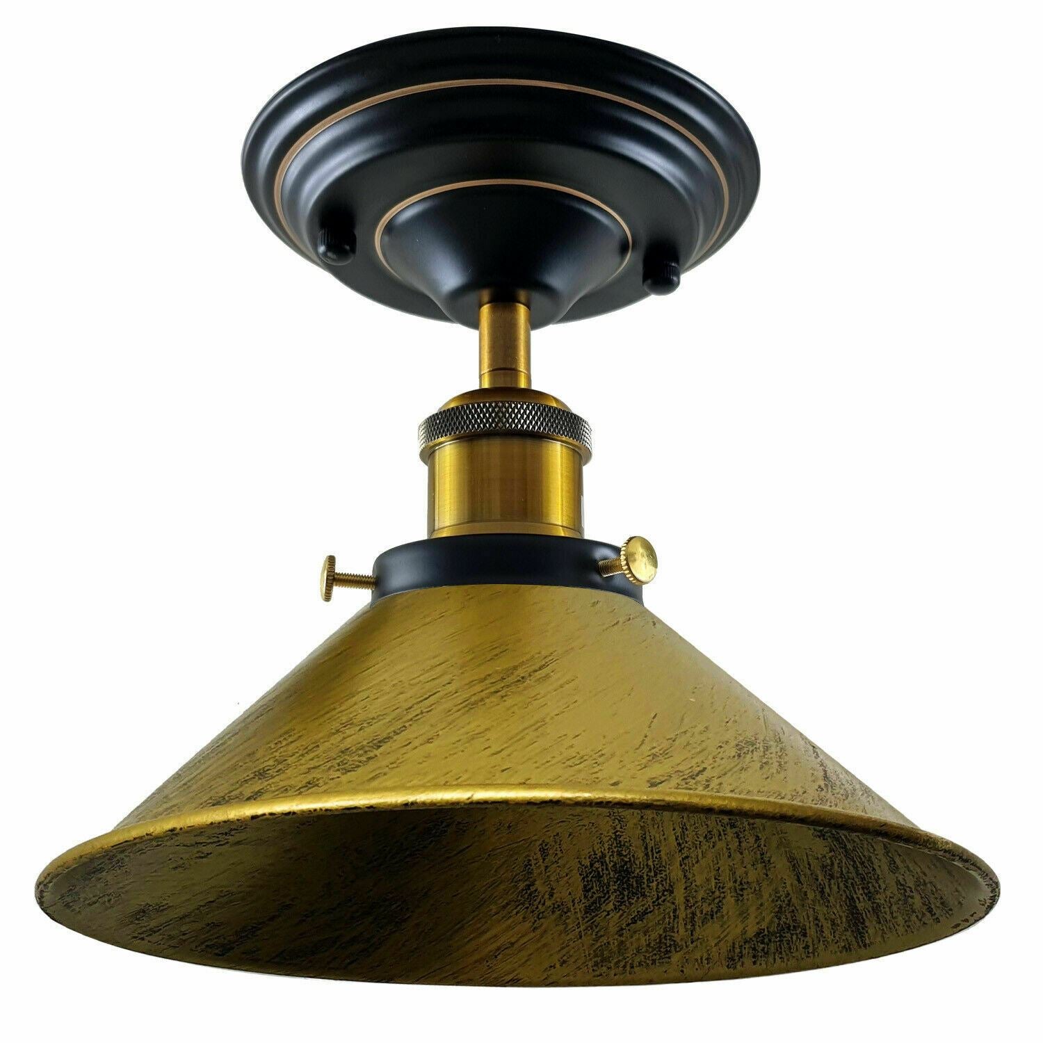 Vintage Industrial Retro Metal Indoor Ceiling Light Flush Mount Retro Cone Shade Lamp UK~1229 - LEDSone UK Ltd