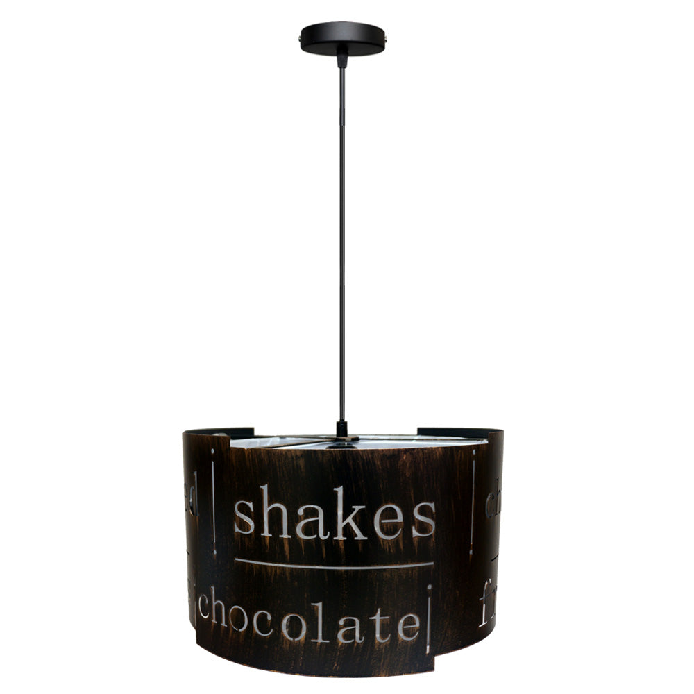 Modern Retro Choclate Drum Loft Pendant Lampshade1