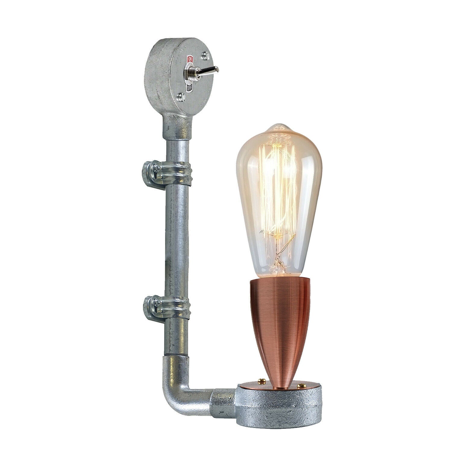 Industrial Retro Stylish Wall Designer Light Galvanized conduit Wall Light~3409 - LEDSone UK Ltd