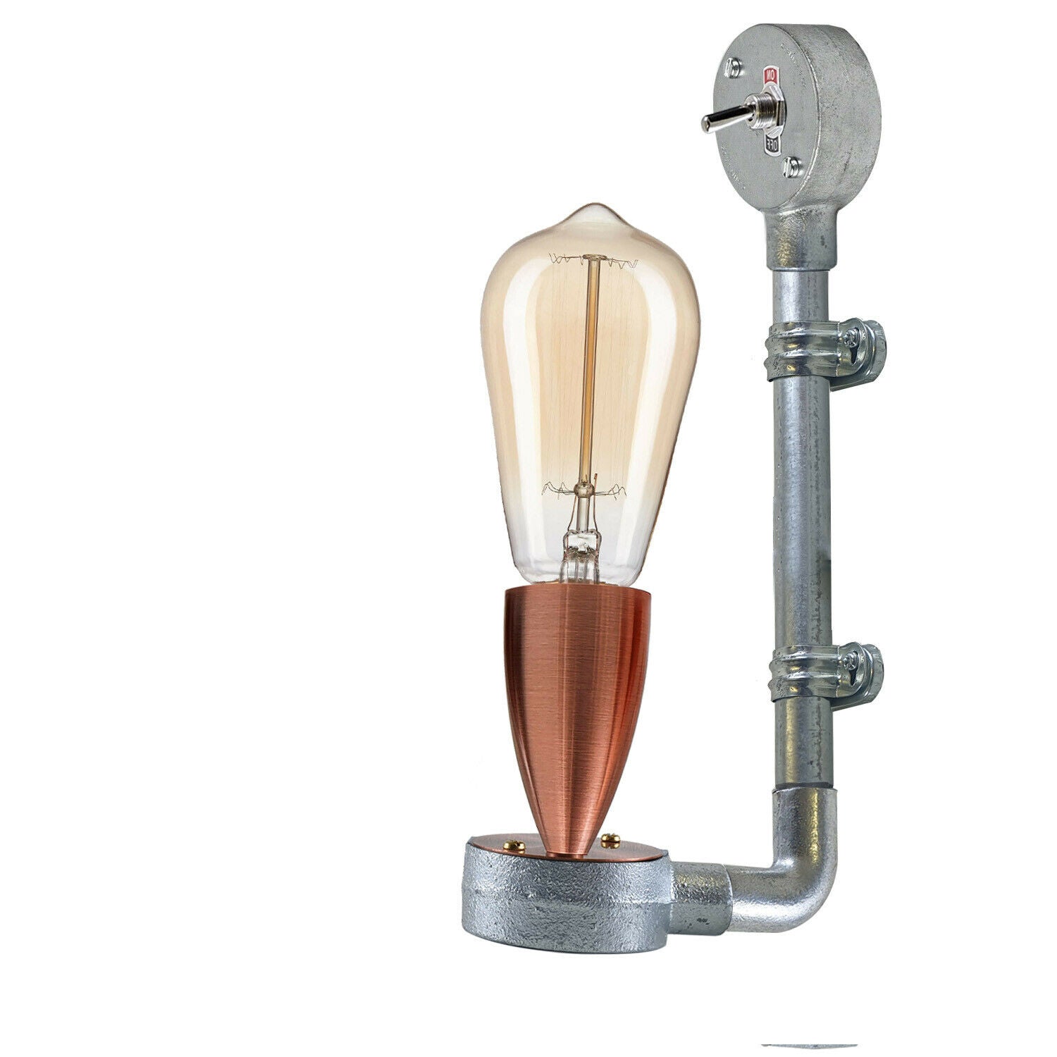 Industrial Retro Stylish Wall Designer Light Galvanized conduit Wall Light~3409 - LEDSone UK Ltd