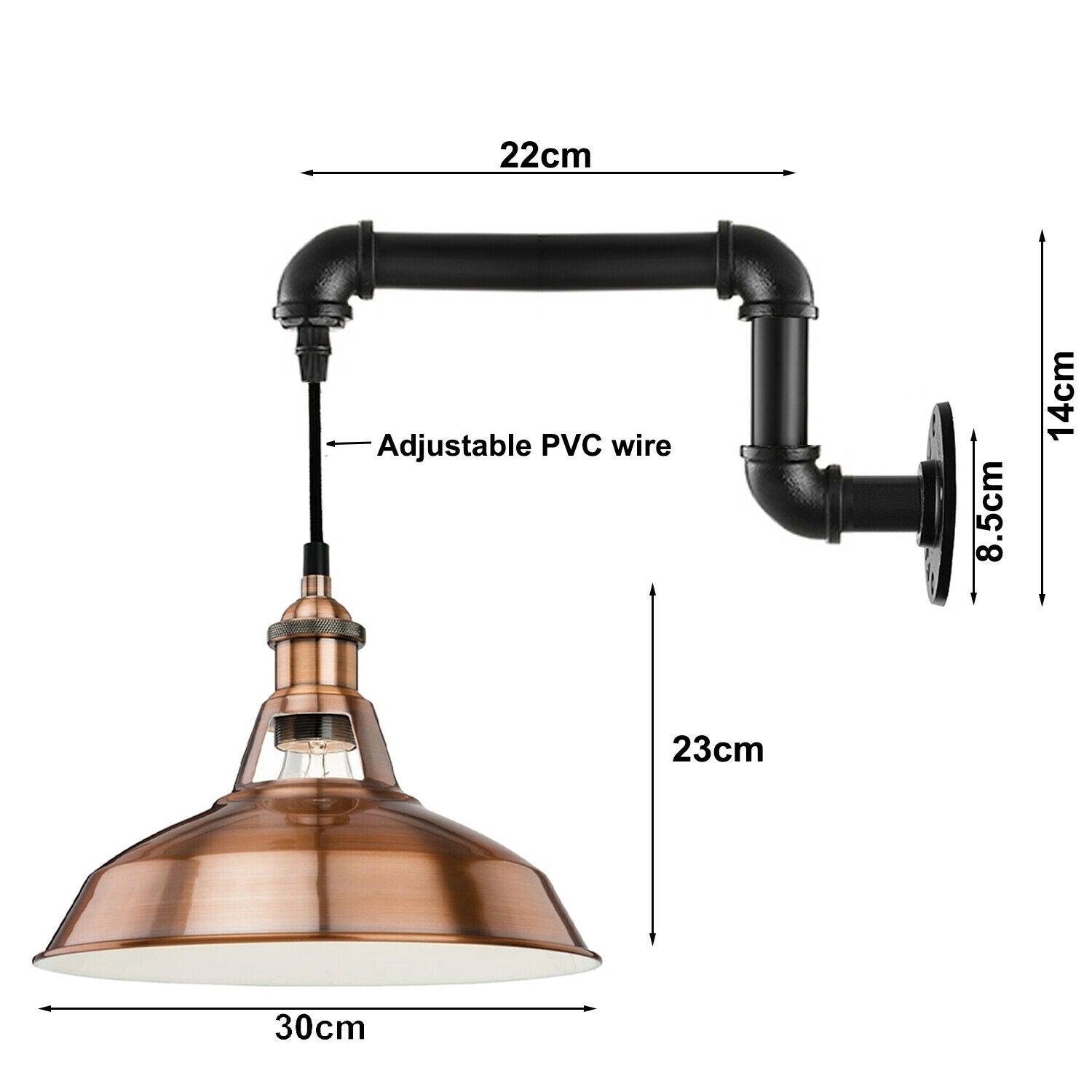 Industrial Vintage Retro Rustic Sconce Wall Light hanging sconces Lamp Fitting Fixture~3408 - LEDSone UK Ltd