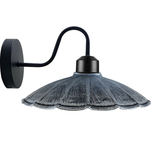 Rustieke wandlamp voor woonkamer ~1214 – Geborsteld zilver / Zonder lamp
